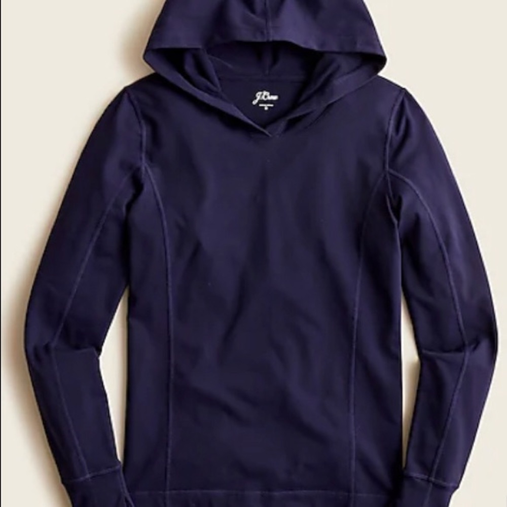 NWT J.Crew Lycra Hoodie Navy Small